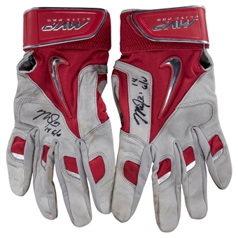 2014 Mike Trout Game Used and Signed Nike MVP Elite Pro Batting Gloves (Anderson LOA & PSA/DNA)